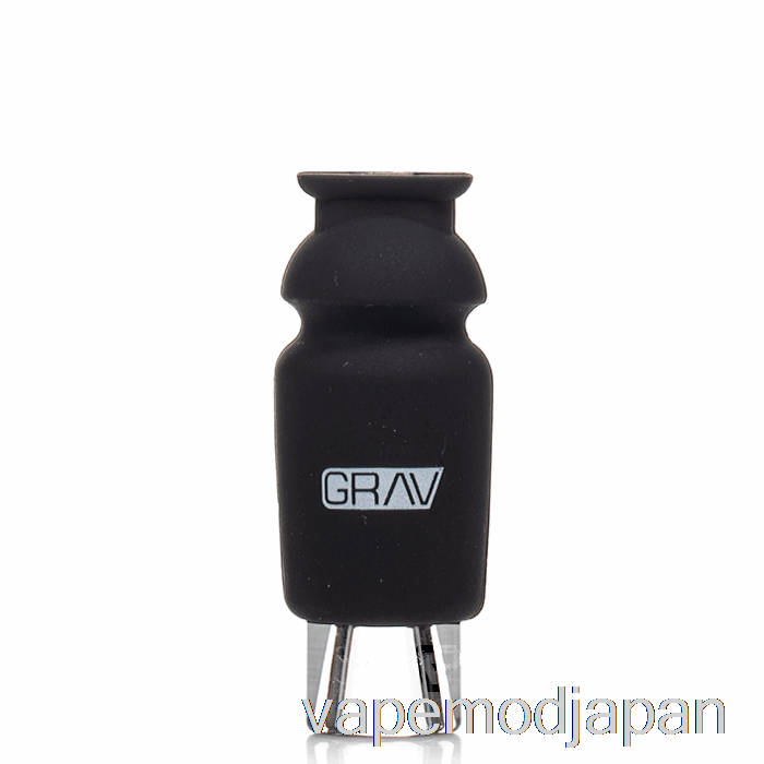 VAPE MOD GRAV シリコンキャップ付きガラス松葉杖 ブラック
